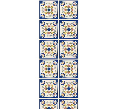 Kitchen blind with pink flowers portuguese tile - TenStickers