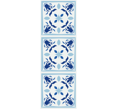 Kitchen blind with typical portuguese tile flowers - TenStickers