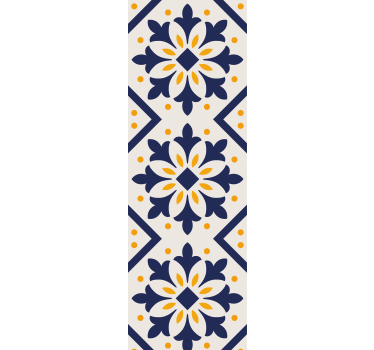 Kitchen blind in vibrant yellow and blue tile design - TenStickers