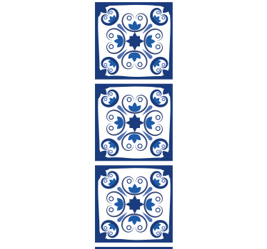 Kitchen blind typical beautiful blue portuguese tile - TenStickers