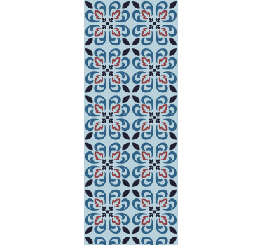 Kitchen blind in baby blue round portuguese tile - TenStickers