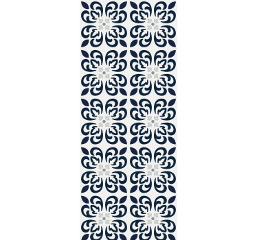 Kitchen blind in dark blue clover portuguese tile - TenStickers