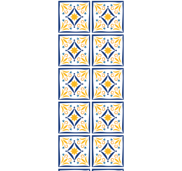 Kitchen blind in blue and yellow portuguese tile - TenStickers