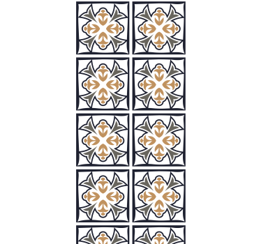 Kitchen blind in beige and black portuguese tile - TenStickers