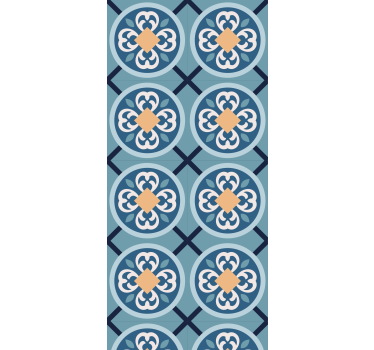 Kitchen blind in sea-blue portuguese tile - TenStickers