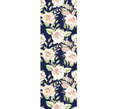 Vintage rose pattern on blue background kitchen blind - TenStickers