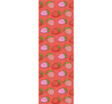 Seamless red and pink strawberries kitchen blind - TenStickers
