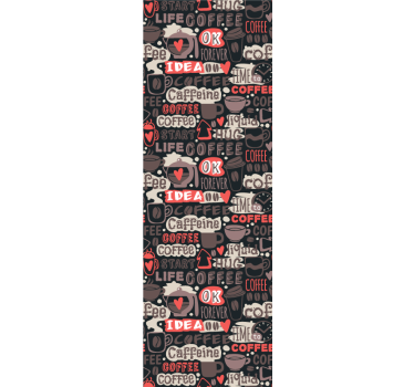 Kitchen blind with coffee typography pattern - TenStickers