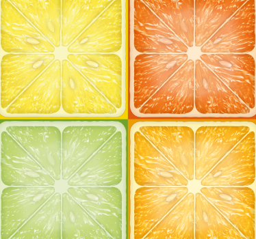 Colorful citrus texture kitchen blind - TenStickers