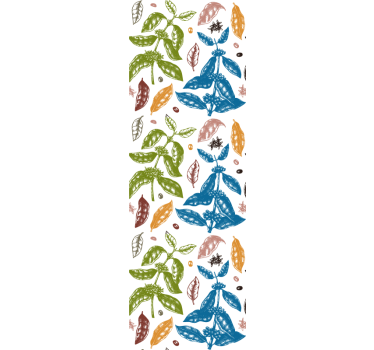 Kitchen blind with colorful coffee plant pattern - TenStickers