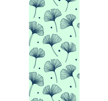 Kitchen blind in blue floral wallpaper design - TenStickers