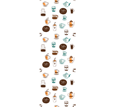 Kitchen blind coffee house cafe patterned - TenStickers
