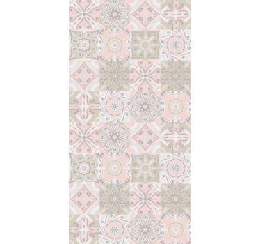 Kitchen blind in pink and grey tile design - TenStickers