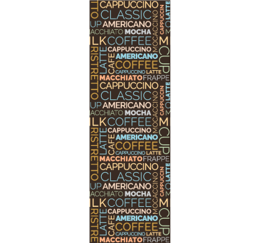Kitchen blind coffee text pattern - TenStickers