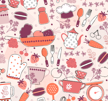Kitchen blind food heart design - TenStickers