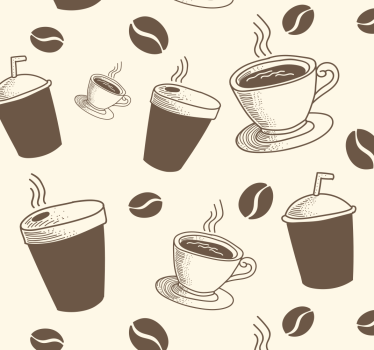 Coffee white-turquoise kitchen blind - TenStickers