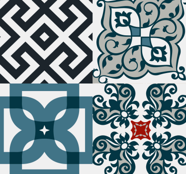 Kitchen blind portuguese vintage tiles - TenStickers