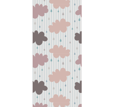 Childrens blind pink rainy clouds - TenStickers