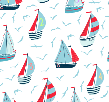 Childrens blind sailboats and birds - TenStickers