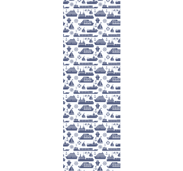Childrens blind with different blue boat pattern - TenStickers