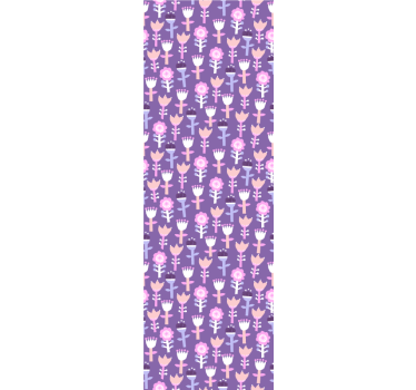 Childrens blind in purple tones abstract flower pattern - TenStickers