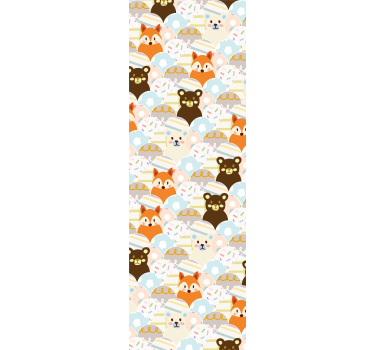 Childrens blind with patchwork bear and fox design - TenStickers