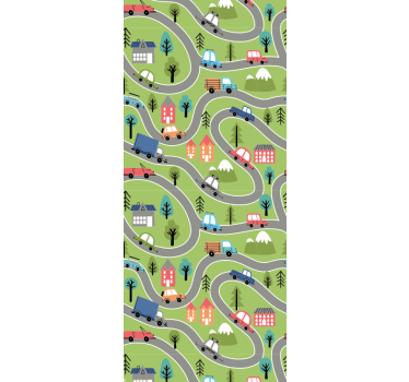 Childrens blind colorful street with racing cars - TenStickers