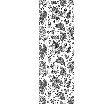 Childrens blind with black silhouetted sea creatures - TenStickers
