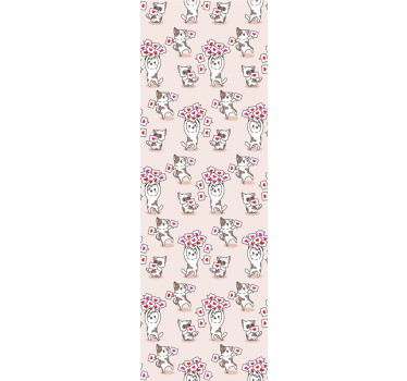 Childrens blind cats with heart icons pattern - TenStickers
