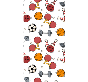 Childrens blind featuring doodle sketch sports gear - TenStickers