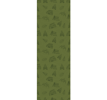 Children's blind featuring camping mountain designs in green - TenStickers