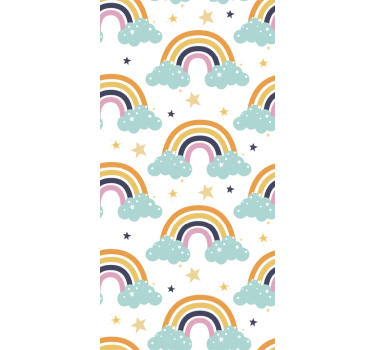 Childrens blind with colorful rainbows and clouds - TenStickers
