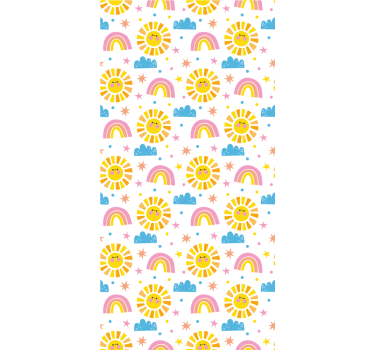Childrens blind with rainbow, suns and clouds design - TenStickers