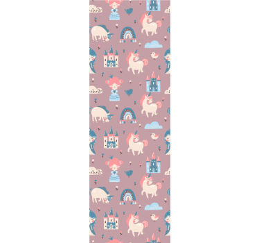 Pastel unicorns and princess childrens blind - TenStickers