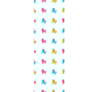 Childrens blind with unicorns on blue background - TenStickers