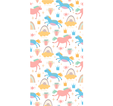 Children's blind with colorful unicorns and rainbows - TenStickers