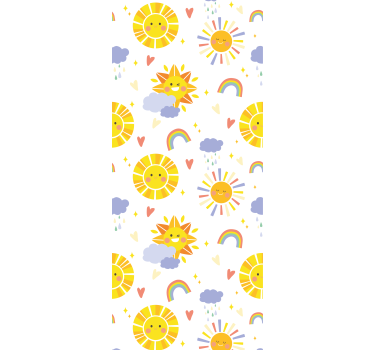 Pastel rainbows and clouds children's blind - TenStickers