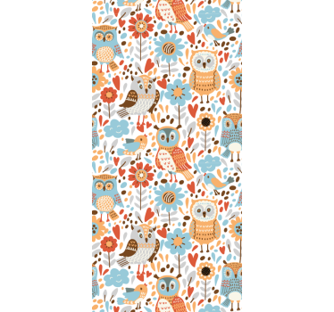 Childrens blind colorful owls with flowers pattern - TenStickers