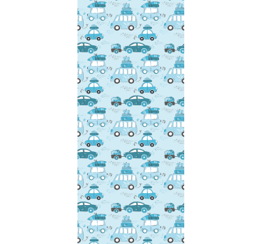 Childrens blind blue city vehicles nordic style - TenStickers
