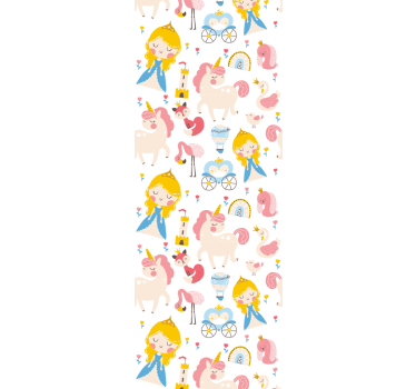 Childrens blind featuring cartoon princes and unicorns - TenStickers