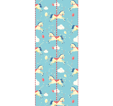 Childrens blind with amusement park horse ride pattern - TenStickers