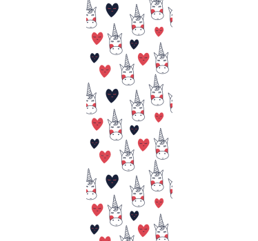 Childrens blind with unicorn pattern and hearts - TenStickers