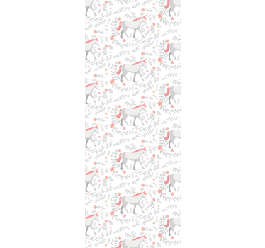 Childrens blind unicorn pattern with leaves - TenStickers