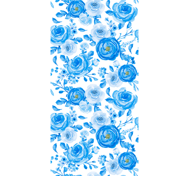 Childrens blind nordic style blue clock flowers - TenStickers