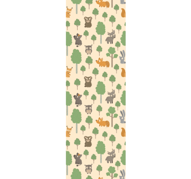 Childrens blind with adorable animals and trees - TenStickers