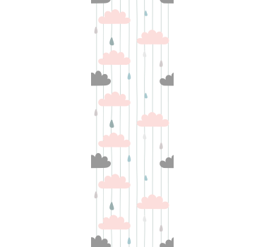Childrens blind in pink and grey clouds - TenStickers