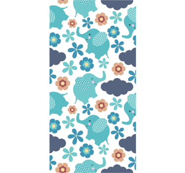 Childrens blind with elephants and flowers design - TenStickers
