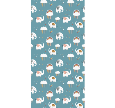 Childrens blind elephant in the rain - TenStickers
