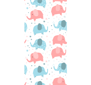 Childrens blind elephant pink and blue - TenStickers
