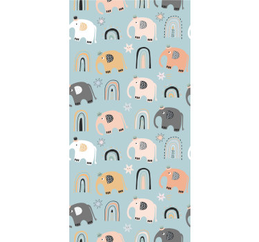 Childrens blind with adorable elephants - TenStickers